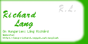 richard lang business card